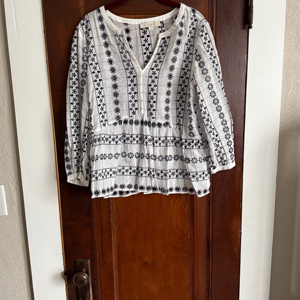 Loft eyelet blouse